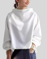 Women’s Oversized Sweatshirt with Mock Neck-sweater for Women-CaldwellVoss