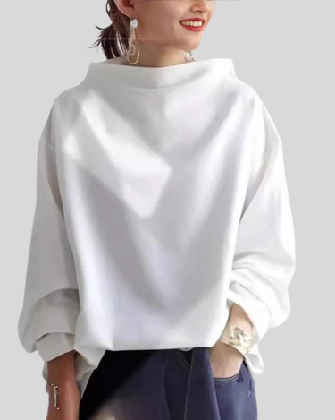 Women’s Oversized Sweatshirt with Mock Neck-sweater for Women-CaldwellVoss