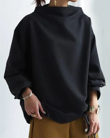 Women’s Oversized Sweatshirt with Mock Neck-sweater for Women-CaldwellVoss