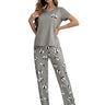 Women’s Panda Print Short Sleeve Pajama Set-Pyjama-CaldwellVoss
