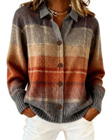 Women’s Plaid Knit Button-Up Cardigan-Cardigans for women-CaldwellVoss