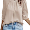Women’s Pleated Round Neck Blouse-Blouses for women-CaldwellVoss