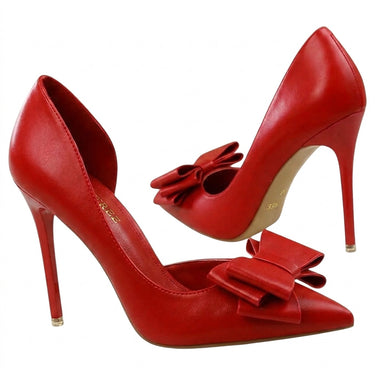 Women’s Pointed Toe Stiletto Pumps with Bow Detail-Footwear for women-CaldwellVoss