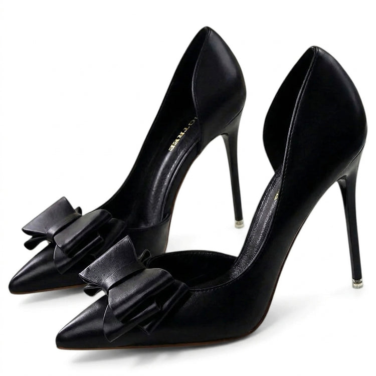 Women’s Pointed Toe Stiletto Pumps with Bow Detail-Footwear for women-CaldwellVoss