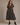 Women's Polka Dot Smocked Midi Dress Black Floral