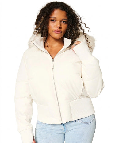 Women’s Puffer Jacket with Faux Fur Hood-Jacket for women-CaldwellVoss