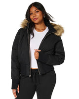 Women’s Puffer Jacket with Faux Fur Hood-Jacket for women-CaldwellVoss