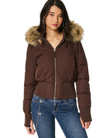 Women’s Puffer Jacket with Faux Fur Hood-Jacket for women-CaldwellVoss