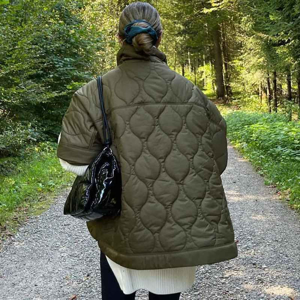 Women’s Quilted Cape Jacket with Stand Collar-Jacket for women-CaldwellVoss