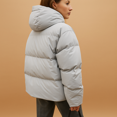 Women’s Quilted Puffer Jacket with Hood and Zip Closure-Jacket for women-CaldwellVoss