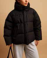 Women’s Quilted Puffer Jacket with Hood and Zip Closure-Jacket for women-CaldwellVoss