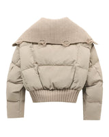 Women’s Quilted Puffer Jacket with Ribbed Knit Collar and Hem-Jacket for women-CaldwellVoss