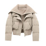 Women’s Quilted Puffer Jacket with Ribbed Knit Collar and Hem-Jacket for women-CaldwellVoss