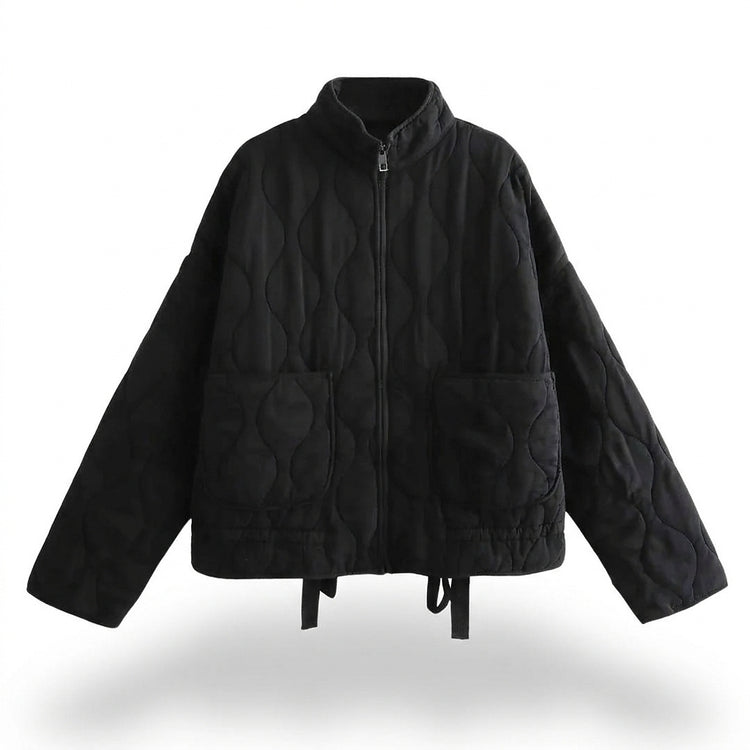 Women’s Quilted Zip-Up Jacket with Patch Pockets-Jacket for women-CaldwellVoss