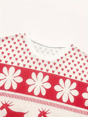 Women’s Reindeer Snowflake Print Matching Set-Sets for women-CaldwellVoss