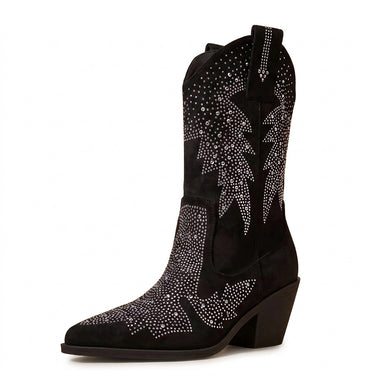 Women’s Rhinestone Embellished Western Boots-Footwear for women-CaldwellVoss
