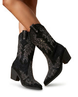 Women’s Rhinestone Embellished Western Boots-Footwear for women-CaldwellVoss