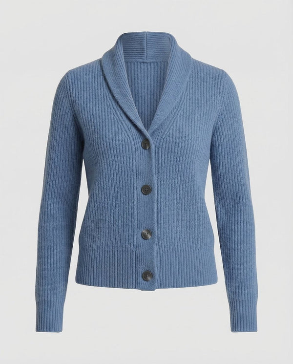 Women’s Ribbed Knit Cardigan with Shawl Collar-Cardigan for women-CaldwellVoss
