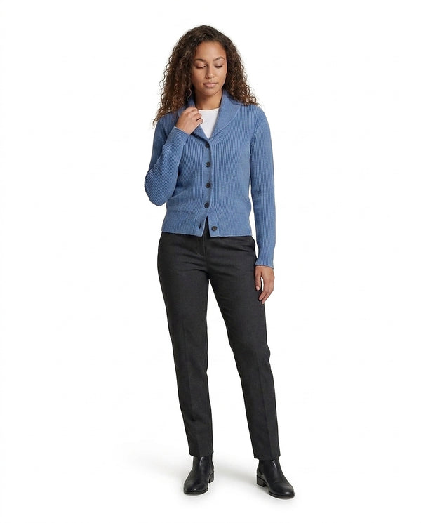 Women’s Ribbed Knit Cardigan with Shawl Collar-Cardigan for women-CaldwellVoss