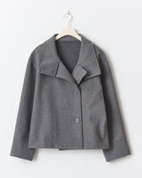 Women’s Short Jacket with Stand Collar and Button Closure-Jacket for women-CaldwellVoss