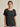 Women's Short Sleeve Linen Blouse with Button Detail Black