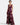 Women's Sleeveless Floral Print V-Neck Maxi Dress Dark Red