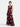 Women's Sleeveless Floral Print V-Neck Maxi Dress Dark Red