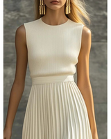 Women’s Sleeveless Pleated Maxi Dress-Maxi Dress-CaldwellVoss