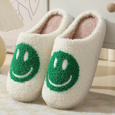 Women’s Smiley Face Fuzzy Slippers-Footwear for women-CaldwellVoss