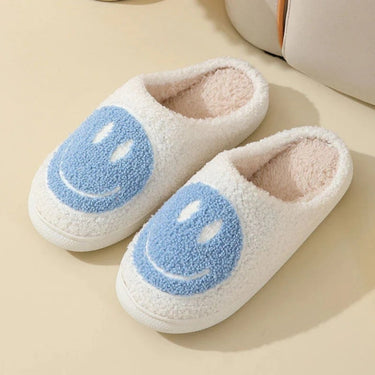 Women’s Smiley Face Fuzzy Slippers-Footwear for women-CaldwellVoss