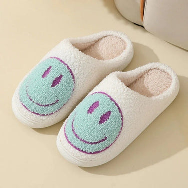 Women’s Smiley Face Fuzzy Slippers-Footwear for women-CaldwellVoss
