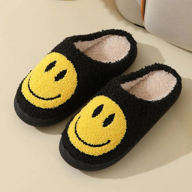 Women’s Smiley Face Fuzzy Slippers-Footwear for women-CaldwellVoss