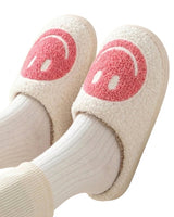 Women’s Smiley Face Fuzzy Slippers-Footwear for women-CaldwellVoss