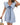 Women’s Striped Mini Dress with Ruffle Sleeves Blue