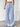 Women's Striped Wide Leg Drawstring Pants Blue