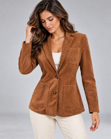 Women’s Suede Blazer with Patch Pockets-Blazers for women-CaldwellVoss
