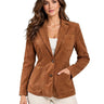 Women’s Suede Blazer with Patch Pockets-Blazers for women-CaldwellVoss