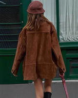 Women’s Suede Jacket with Button Front-Jacket for women-CaldwellVoss