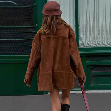 Women’s Suede Jacket with Button Front-Jacket for women-CaldwellVoss