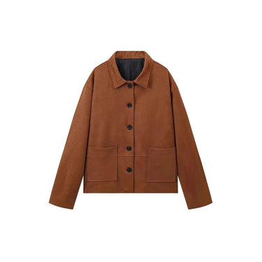 Women’s Suede Jacket with Button Front-Jacket for women-CaldwellVoss