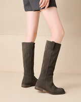 Women’s Suede Knee High Boots-Footwear for women-CaldwellVoss