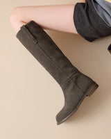 Women’s Suede Knee High Boots-Footwear for women-CaldwellVoss