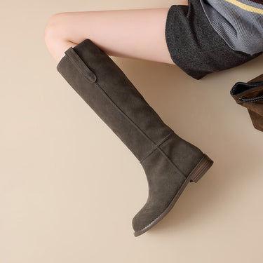 Women’s Suede Knee High Boots-Footwear for women-CaldwellVoss