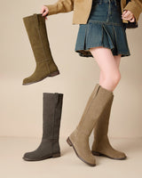 Women’s Suede Knee High Boots-Footwear for women-CaldwellVoss