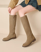 Women’s Suede Knee High Boots-Footwear for women-CaldwellVoss