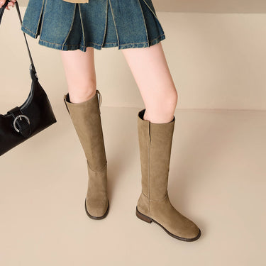 Women’s Suede Knee High Boots-Footwear for women-CaldwellVoss