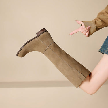 Women’s Suede Knee High Boots-Footwear for women-CaldwellVoss