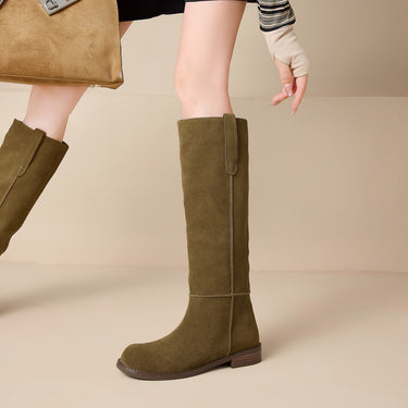 Women’s Suede Knee High Boots-Footwear for women-CaldwellVoss