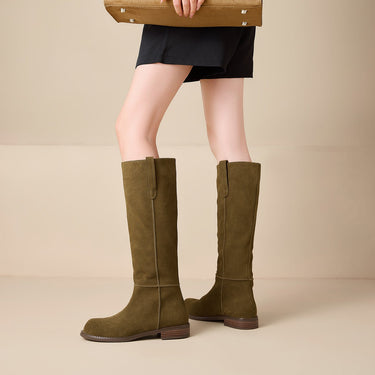 Women’s Suede Knee High Boots-Footwear for women-CaldwellVoss