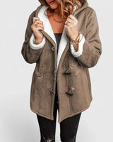 Women’s Suede Toggle Coat with Hood-Coats for women-CaldwellVoss